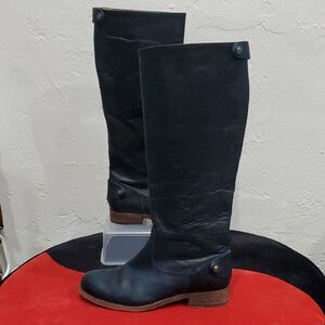 Vintage Frye Leather Boots In Rich Blue Size 6